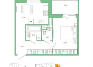 Продажа однокомнатной квартиры, 36.1 м2, Ленинградская область, Оранжевая улица, 3к1