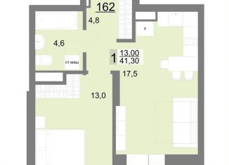 Продается однокомнатная квартира, 41.3 м2, Екатеринбург, метро Площадь 1905 года