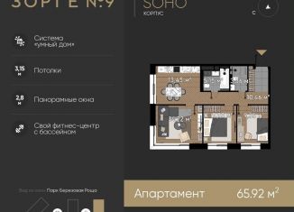 Продам трехкомнатную квартиру, 65.9 м2, Москва, станция Хорошёво