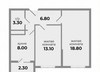 Продается двухкомнатная квартира, 50.6 м2, Михайловск, Прекрасная улица, 17