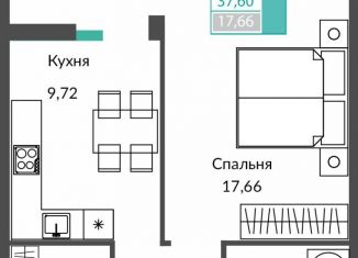 1-комнатная квартира на продажу, 37.6 м2, Перовское сельское поселение