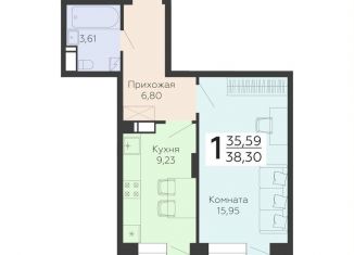 Продажа однокомнатной квартиры, 38.3 м2, Воронеж, Коминтерновский район, Покровская улица, 19