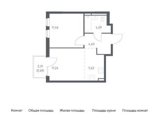 Продажа 1-комнатной квартиры, 37.7 м2, Мытищи, ЖК Мытищи Парк