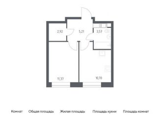Продается 1-комнатная квартира, 33.8 м2, поселение Филимонковское, Золотошвейная улица, ЖК Цветочные Поляны