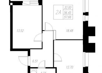 Продается 2-ком. квартира, 57.7 м2, Татарстан