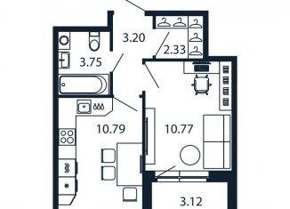 Продажа 1-комнатной квартиры, 32.4 м2, Ленинградская область