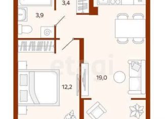 Продажа 1-комнатной квартиры, 38.4 м2, Тюменская область