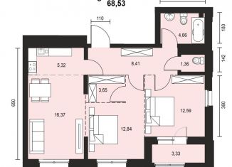 3-комнатная квартира на продажу, 68.5 м2, Иркутская область