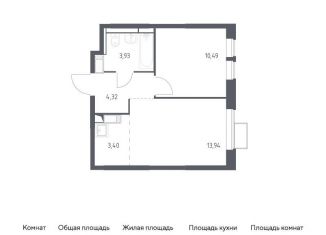 1-комнатная квартира на продажу, 36.1 м2, Московская область