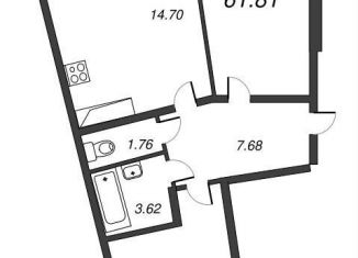 Продажа 2-комнатной квартиры, 64.3 м2, Мурино