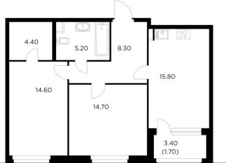 Продам двухкомнатную квартиру, 67.4 м2, Московская область, жилой комплекс Новое Медведково, к35