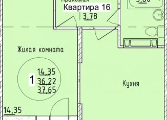 1-комнатная квартира на продажу, 37.7 м2, Краснодар