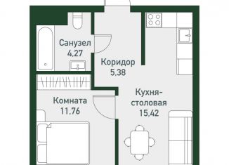 Продаю 2-комнатную квартиру, 36.8 м2, посёлок Западный