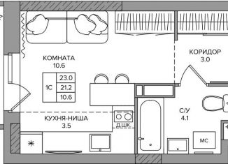 Квартира на продажу студия, 23 м2, Пермский край, Водопроводная улица, 5