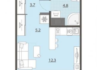 Продам квартиру студию, 26 м2, Екатеринбург, улица Евгения Савкова, 23, метро Чкаловская