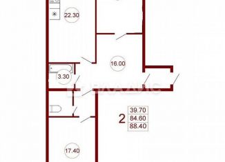 Продам 2-комнатную квартиру, 88.4 м2, Воронеж, улица Дзержинского, 4