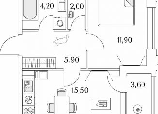 Продажа 1-ком. квартиры, 41.3 м2, Санкт-Петербург, Планерная улица, 99, муниципальный округ Юнтолово