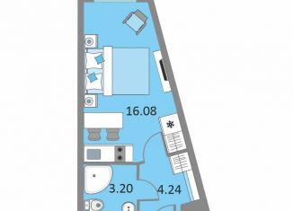 Продаю квартиру студию, 23.3 м2, Санкт-Петербург, Невский район, Варфоломеевская улица, 6