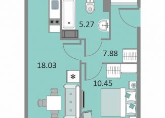 Продам 1-комнатную квартиру, 41.2 м2, Санкт-Петербург, метро Елизаровская, Варфоломеевская улица, 6