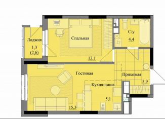 Продам двухкомнатную квартиру, 45.1 м2, Удмуртия