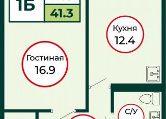 Продается однокомнатная квартира, 41.2 м2, посёлок Солонцы, квартал Магистральный, 7А