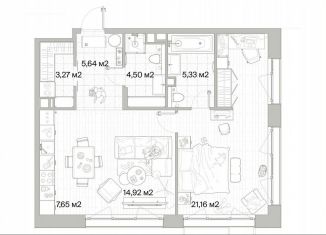 Продажа 1-комнатной квартиры, 62.5 м2, деревня Ликино, деревня Ликино, 2