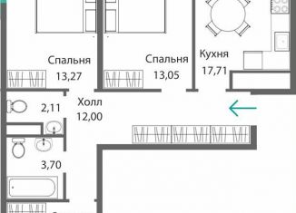 Продаю 3-ком. квартиру, 76.9 м2, Симферополь