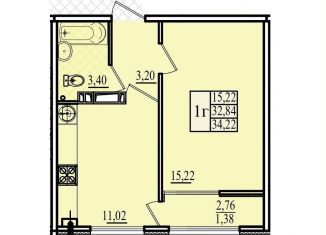 1-комнатная квартира на продажу, 34.2 м2, Севастополь
