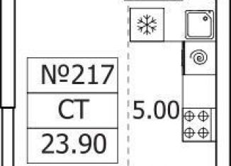 Продаю квартиру студию, 23.9 м2, деревня Сапроново, ЖК Видный Берег 2