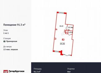 Помещение свободного назначения на продажу, 91.3 м2, Санкт-Петербург, Уральская улица, 25, муниципальный округ Остров Декабристов