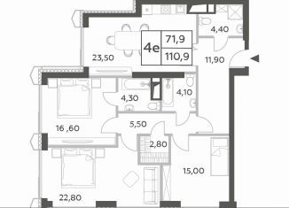 Продажа 3-комнатной квартиры, 110.9 м2, Москва, район Раменки, проспект Генерала Дорохова, вл1к1
