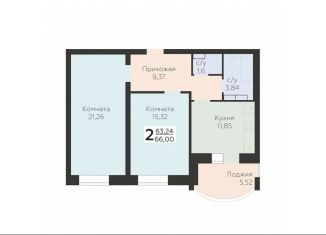 2-ком. квартира на продажу, 66 м2, Орёл, улица Панчука, 83Б, Заводской район