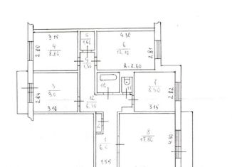 Четырехкомнатная квартира на продажу, 75.9 м2, Прокопьевск, улица Гайдара, 20