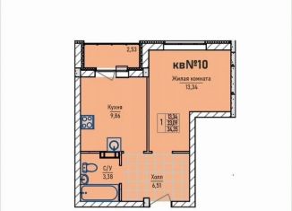 Продаю 1-комнатную квартиру, 34.4 м2, сельский посёлок Новинки, Инженерный проезд, 7к2, ЖК Стрижи