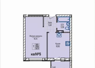Продам однокомнатную квартиру, 34.7 м2, сельский посёлок Новинки, Инженерный проезд, 7к2, ЖК Стрижи