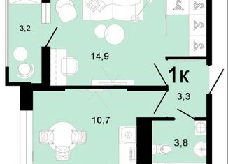 Продам 1-ком. квартиру, 35.9 м2, Горячий Ключ, улица Ярославского, 111А