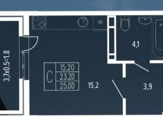 Сдача в аренду квартиры студии, 25.7 м2, Краснодар, Круговая улица, 4/1