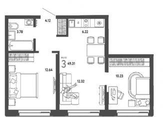 Продается 3-ком. квартира, 49.3 м2, Новосибирск, метро Площадь Гарина-Михайловского