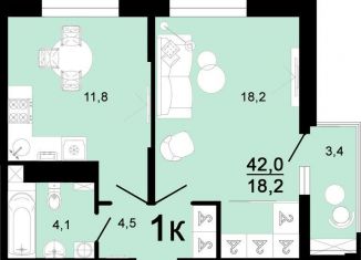Продаю однокомнатную квартиру, 42 м2, Горячий Ключ, улица Ярославского, 111А