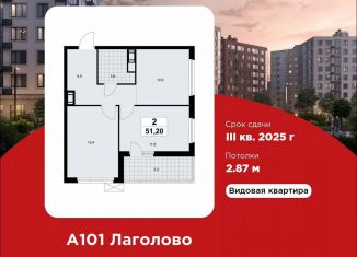 Продажа 2-комнатной квартиры, 51.2 м2, Ленинградская область, жилой комплекс А101 Лаголово, 1.1