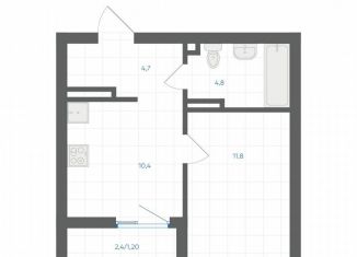 Продается 1-ком. квартира, 32.9 м2, Челябинск, Калининский район