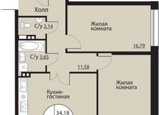 Продаю 2-ком. квартиру, 83.3 м2, Воронеж, Московский проспект, 138