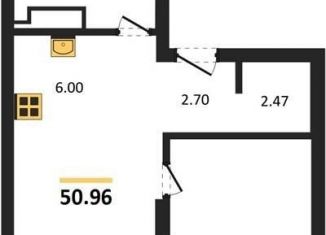 1-ком. квартира на продажу, 51 м2, Новосибирск, Ленинградская улица, 342, метро Речной вокзал