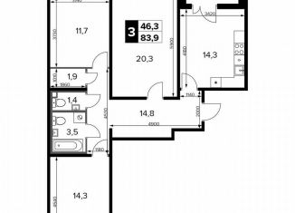 Продажа 3-ком. квартиры, 83.9 м2, Москва, САО, Ленинградское шоссе, 228к7