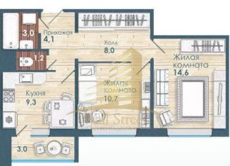 2-ком. квартира на продажу, 53.9 м2, Новосибирск, Спортивная улица, с46, Ленинский район