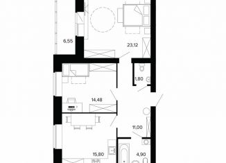 Продаю 2-ком. квартиру, 79 м2, Берёзовский, улица Победы, 5А, ЖК Уют-Сити