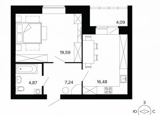 Продам двухкомнатную квартиру, 52.3 м2, Берёзовский, улица Победы, 5А, ЖК Уют-Сити