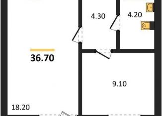 Продаю 1-ком. квартиру, 36.7 м2, Калининград, Московский район, Акварельная улица