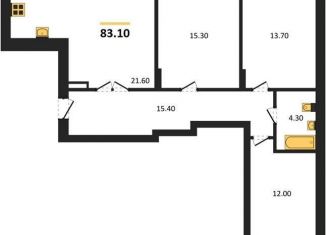 Продажа 3-ком. квартиры, 83.1 м2, Калининград, Акварельная улица, Московский район