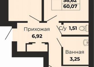 Продаю 2-комнатную квартиру, 58.6 м2, Калининград, Борисовский бульвар
